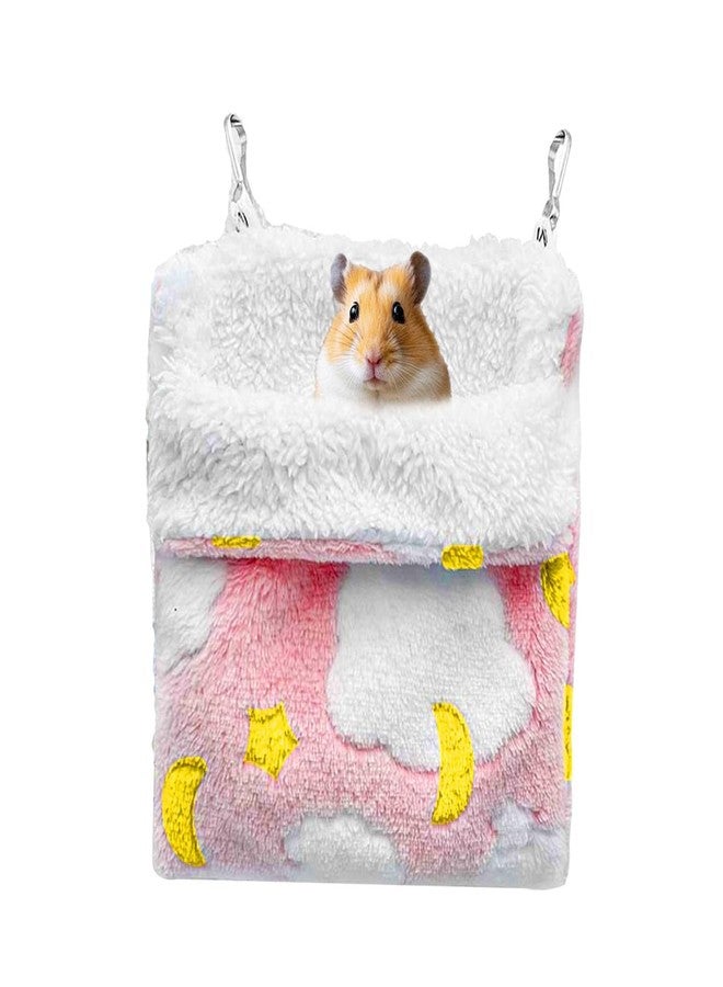 سكويشي بيت هامستر ناعم، قفص هامستر مريح، كيس نوم وردي على شكل سحابة للحيوانات الأليفة الصغيرة، ألعاب هامستر مريحة للاستخدام الداخلي، سرير مريح لقفص السنجاب الطائر - Image 1